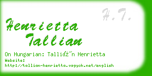 henrietta tallian business card